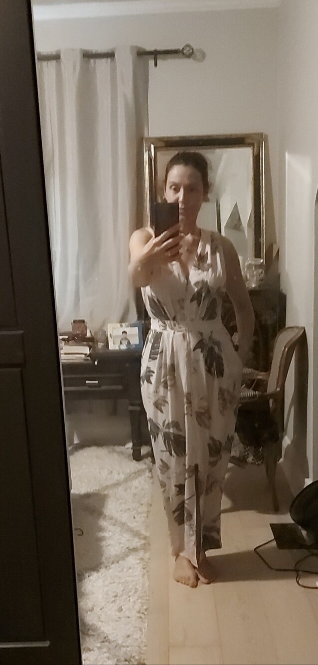Leafy Print Cream Halter Maxi Dress with Drawstring Waist